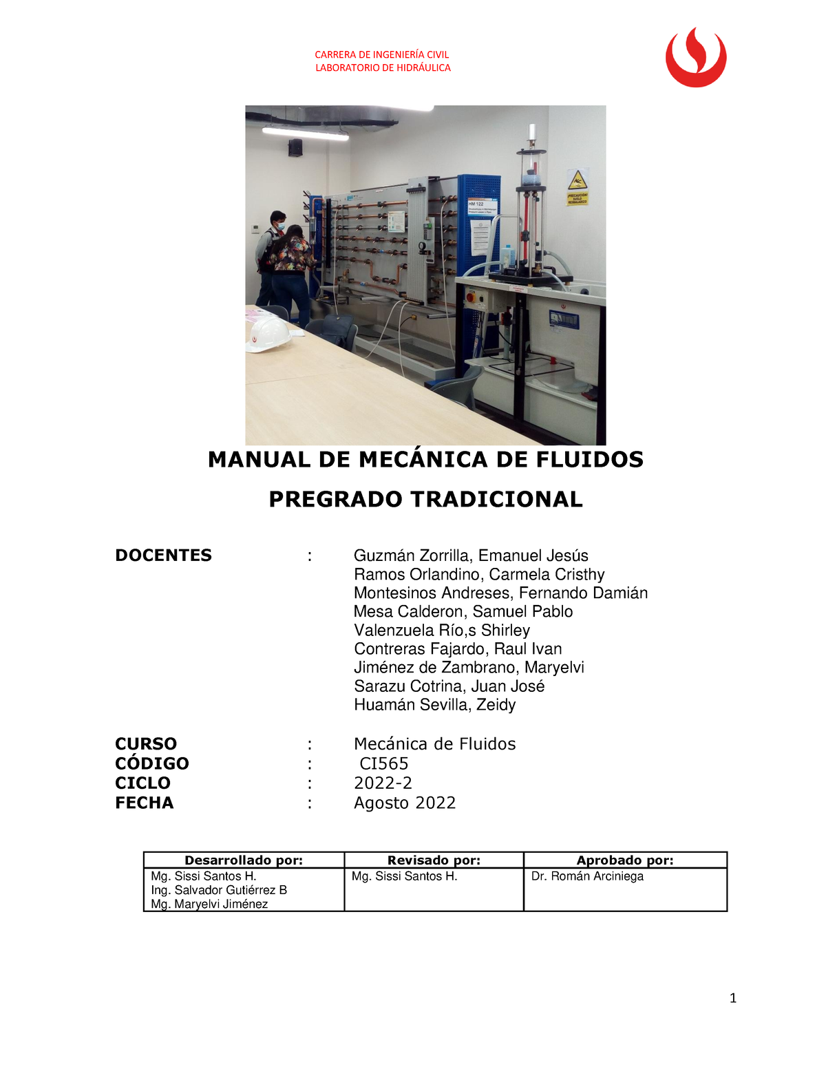 Manual De Laboratorio Mecanica De Fluidos 2022-2 - LABORATORIO DE HIDR ...