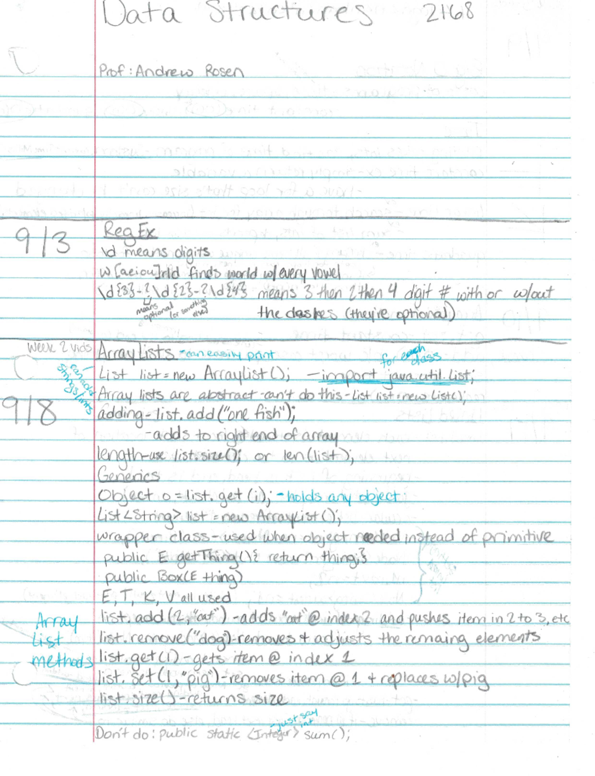 Data Structures Class Notes - CIS 2168 - Studocu