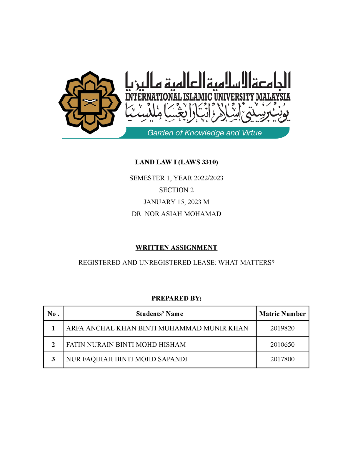 assignment meaning land law