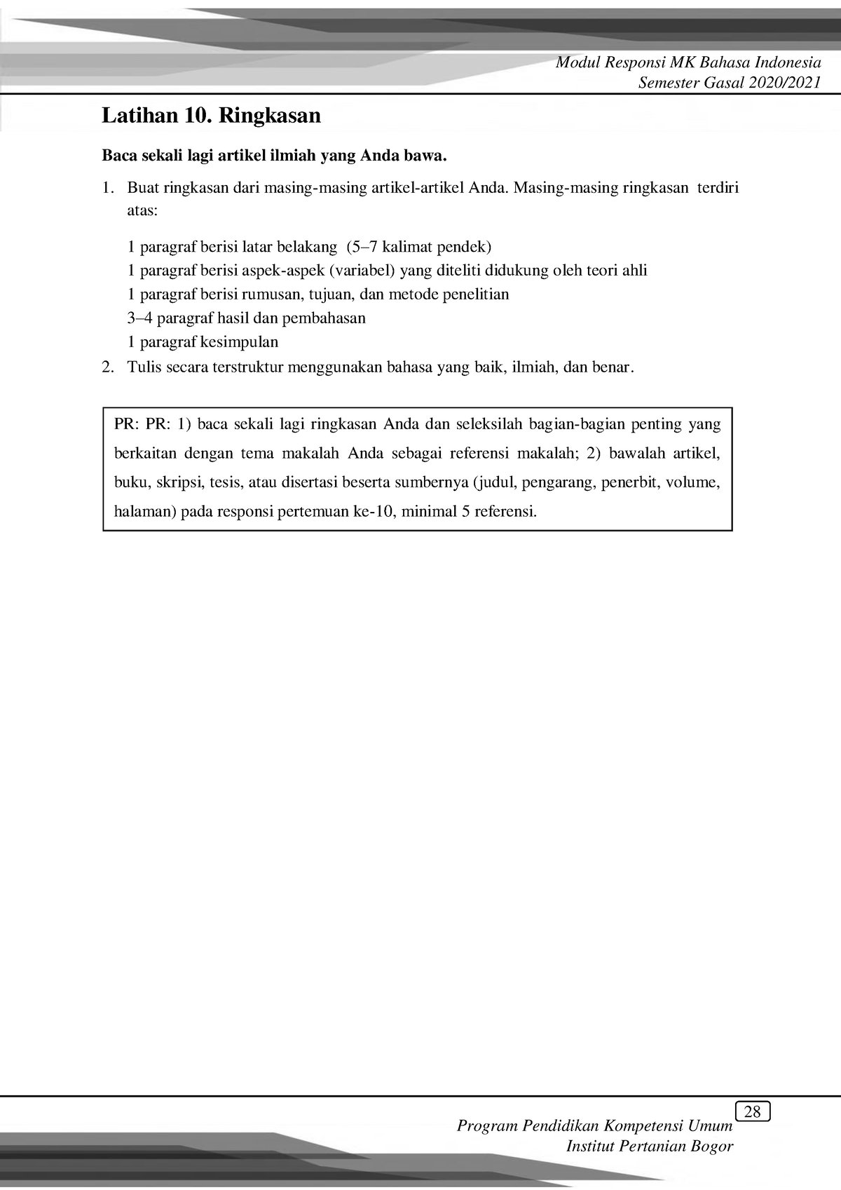 Modul Responsi PPKU Gasal 2020-2021-14 - 28 Modul Responsi MK Bahasa ...