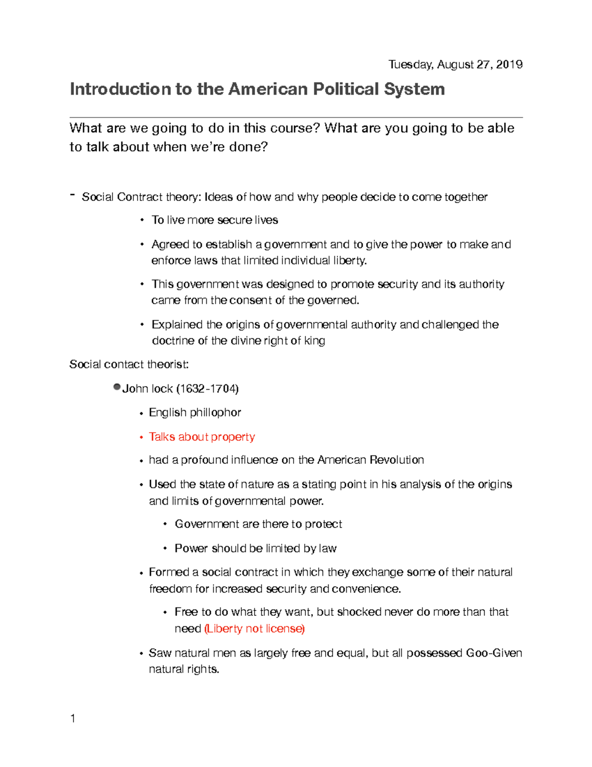 8 - Lecture Notes - Introduction To The American Political System What ...