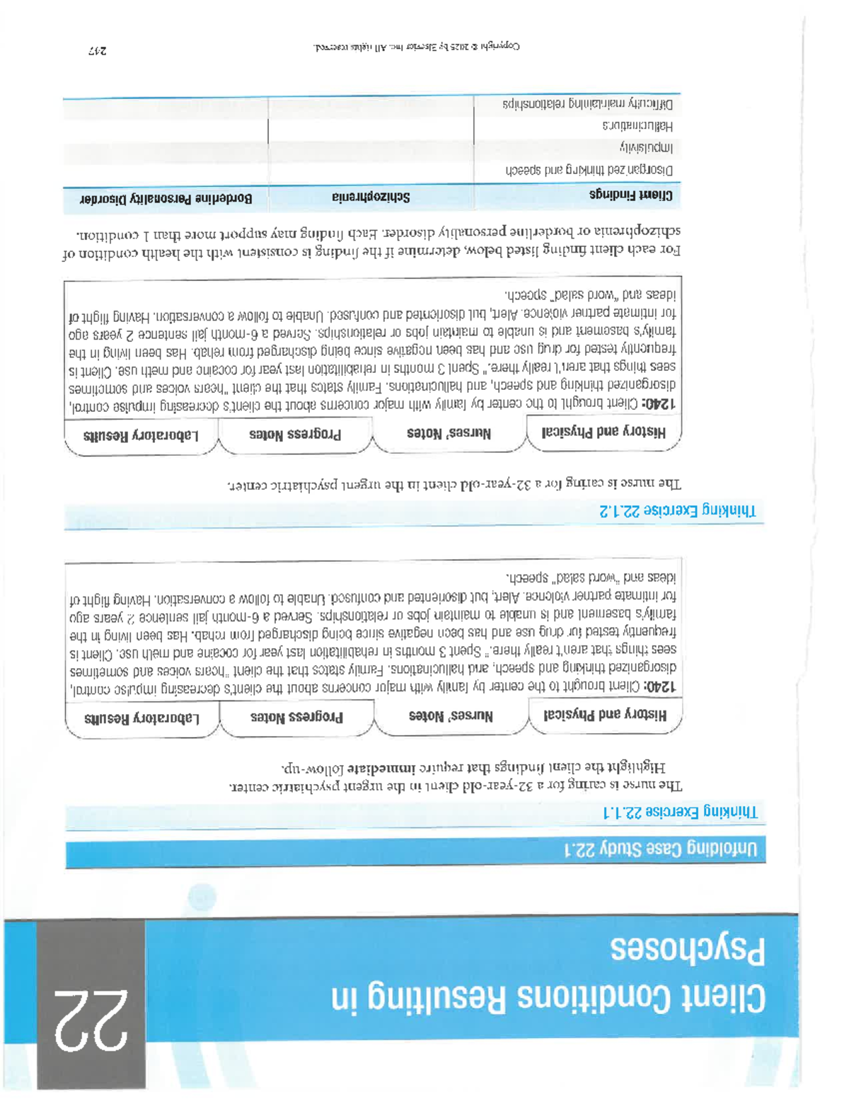 Psychoses case study student - Client Conditions Resulting in 22 ...