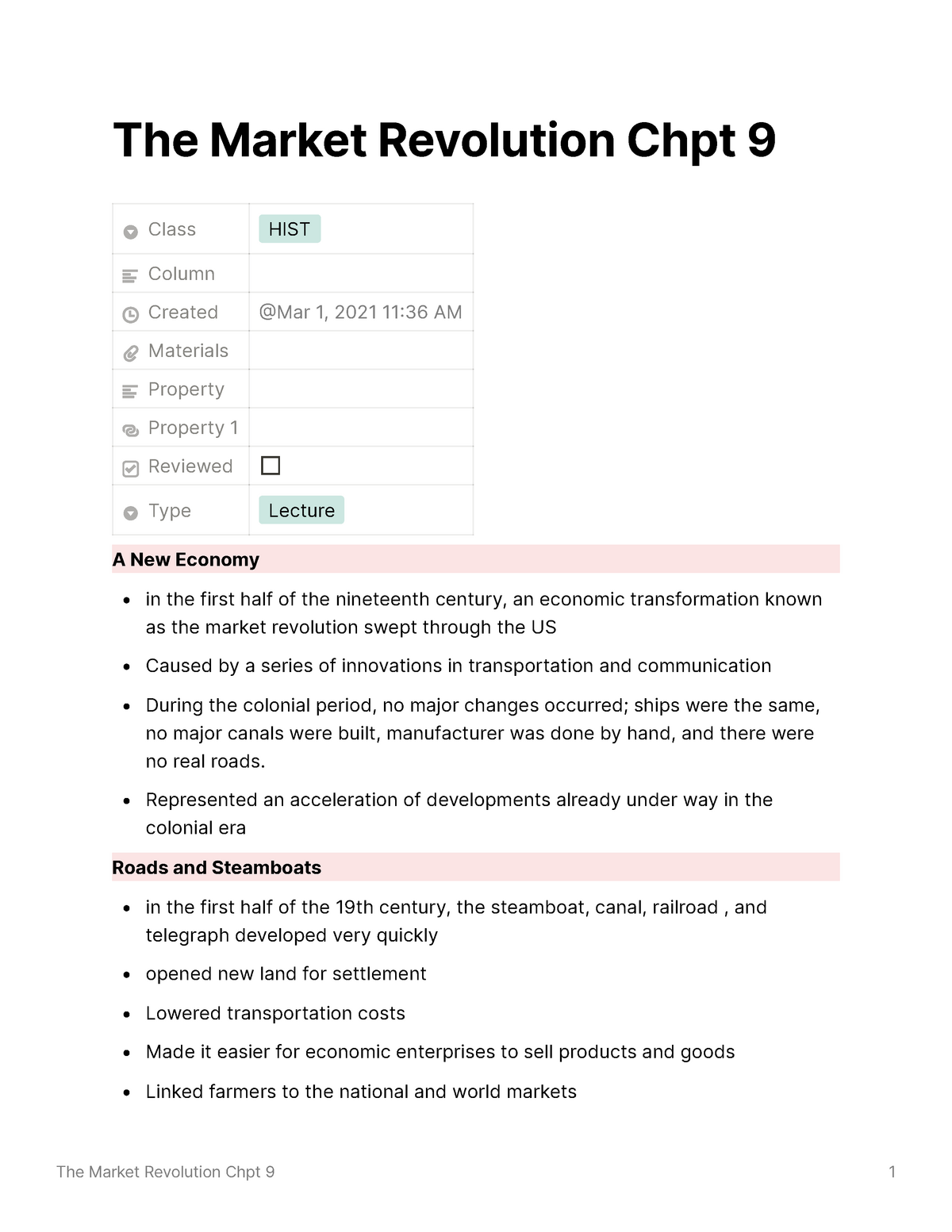 market revolution essay questions