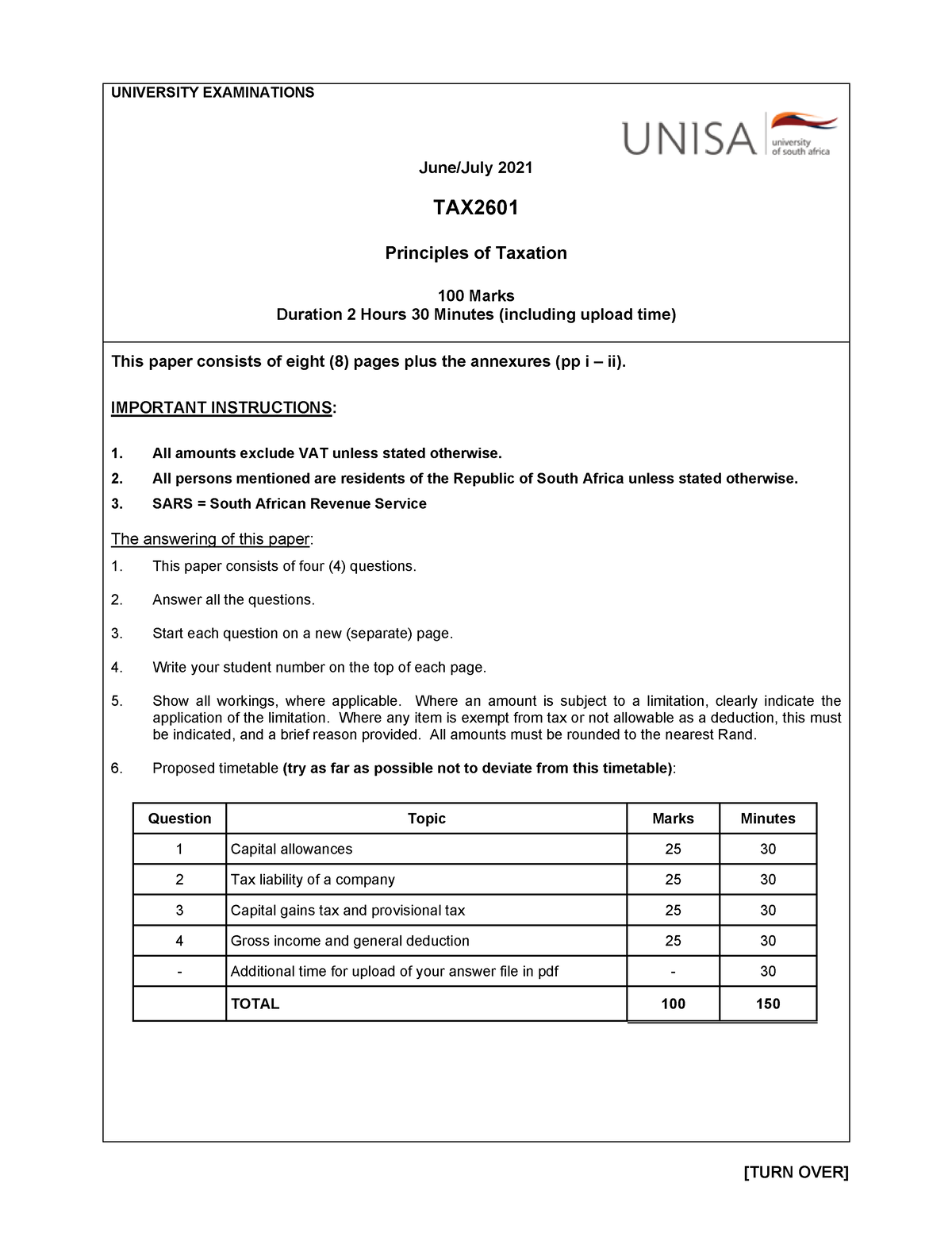 4 5787407906680867855 - UNIVERSITY EXAMINATIONS June/July 2021 TAX ...