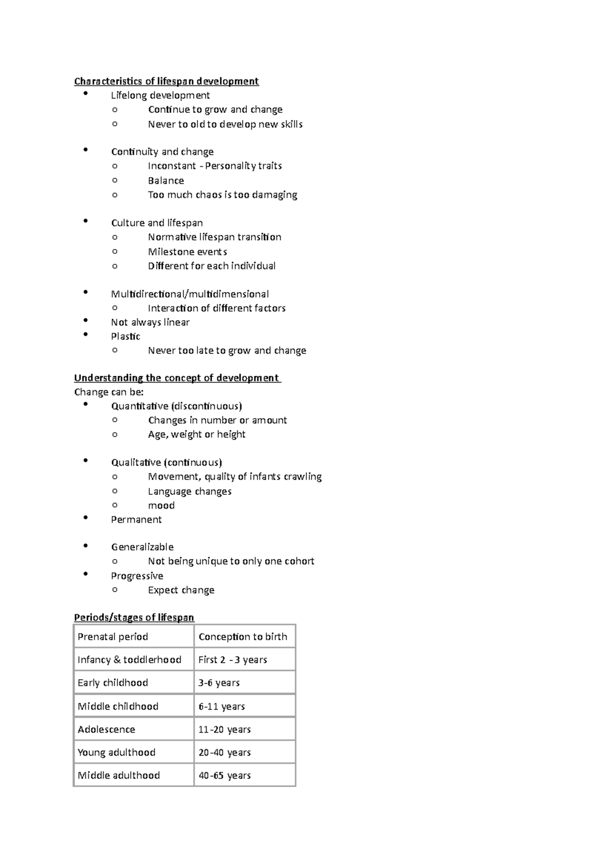 5 Characteristics Of Lifespan Development