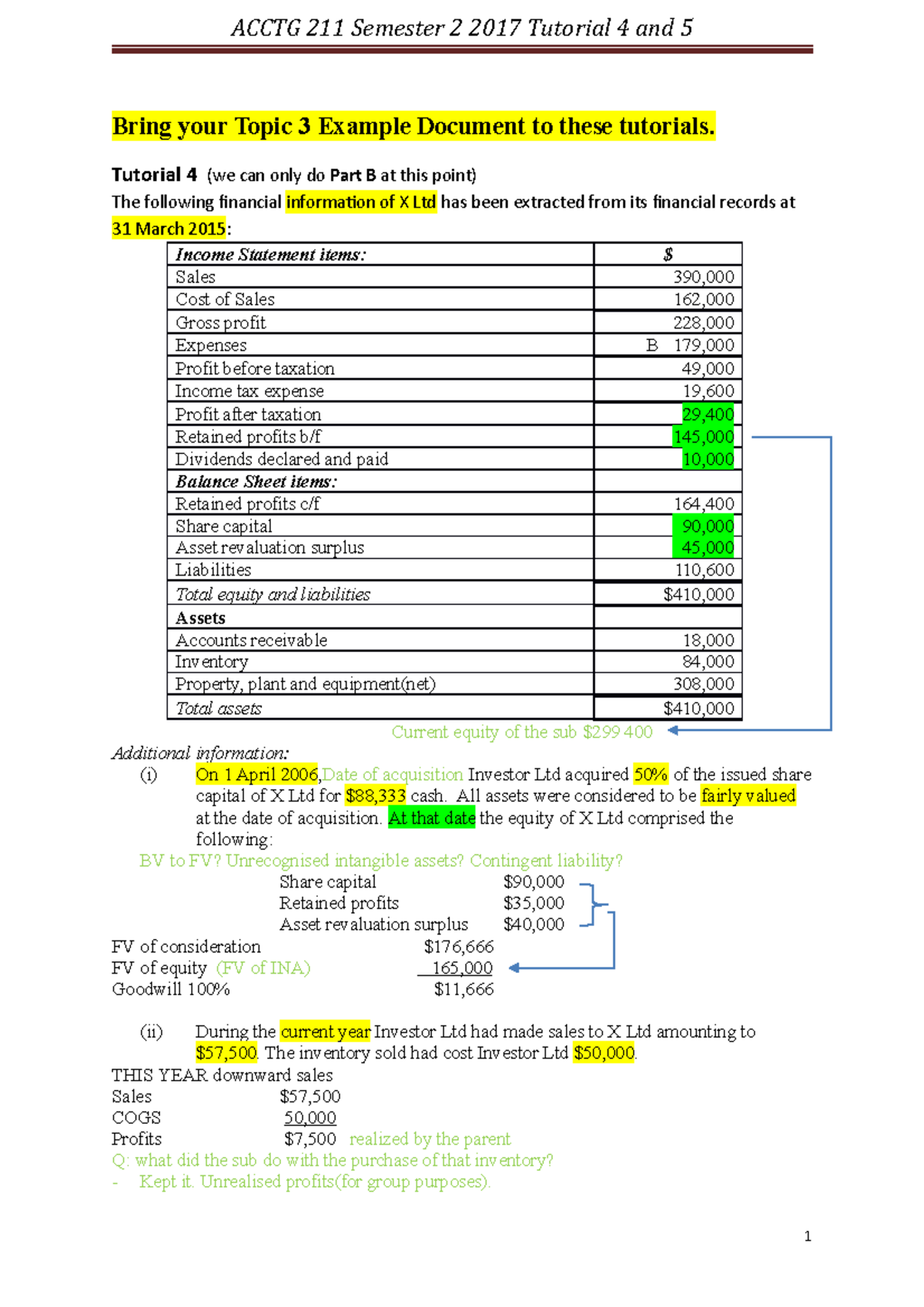 Tutorial 4 and 5 - acctg211 - Bring your Topic 3 Example Document to ...