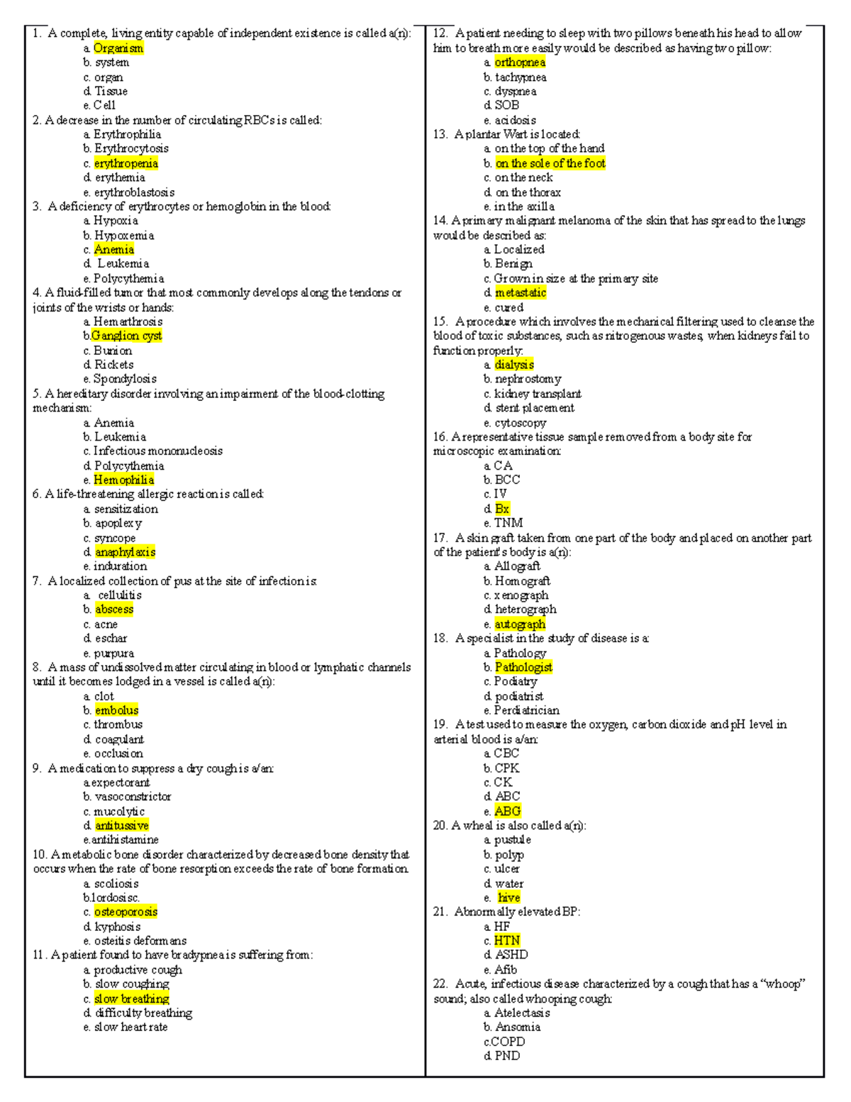 Med term final review - Lecture notes - A complete, living entity ...