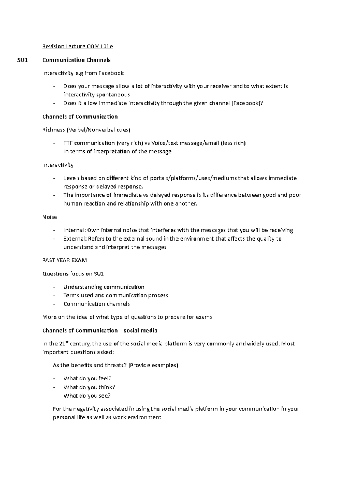 Revision Lecture COM101 e - The importance of immediate vs delayed ...