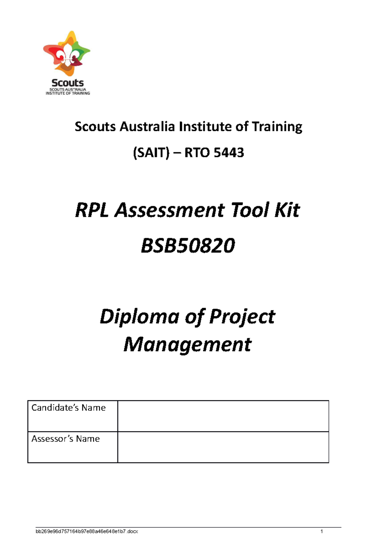 Assessment Tool Kit - BSB50820 Diploma Of Project Management - 25 ...