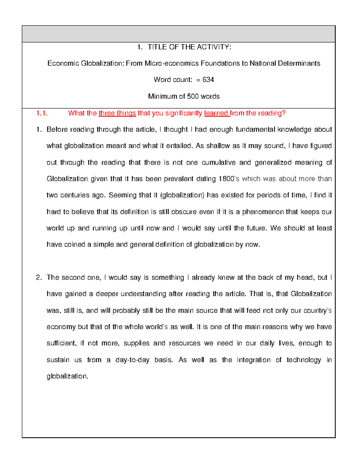GED105 M1 1 MRR 1 MRR1 The Contemporary World 1 TITLE OF THE 