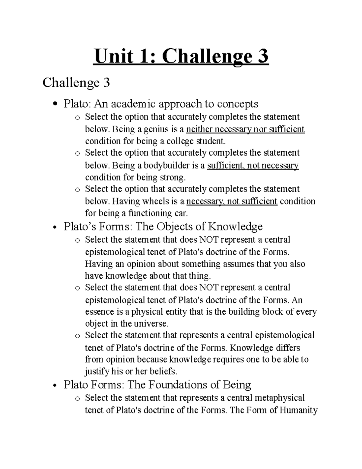 Challenge 3 Ancient Greek Philosophers Unit 1 Challenge 3 Challenge