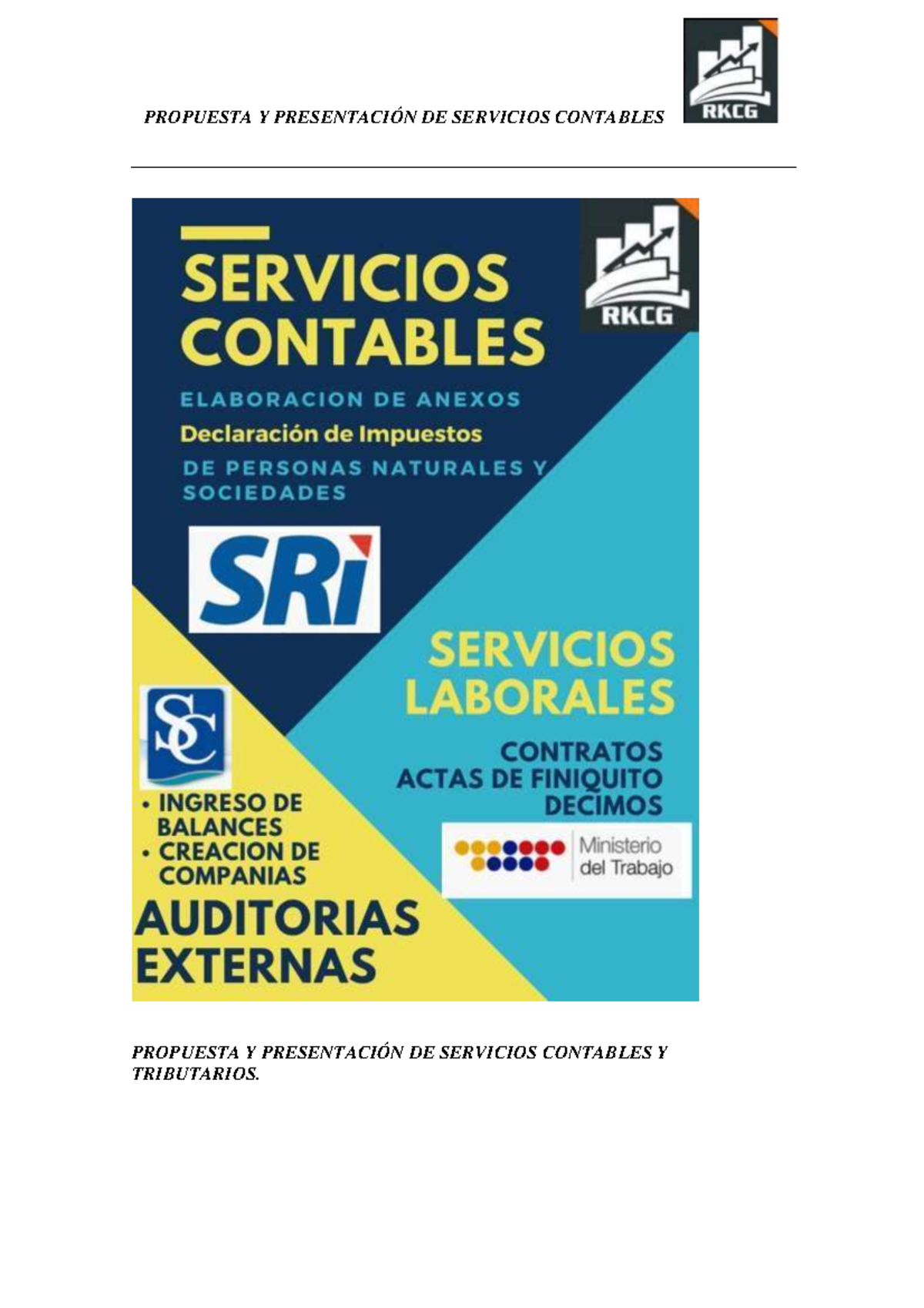 Propuesta DE Servicios Externa - PROPUESTA Y PRESENTACIÓN DE SERVICIOS ...
