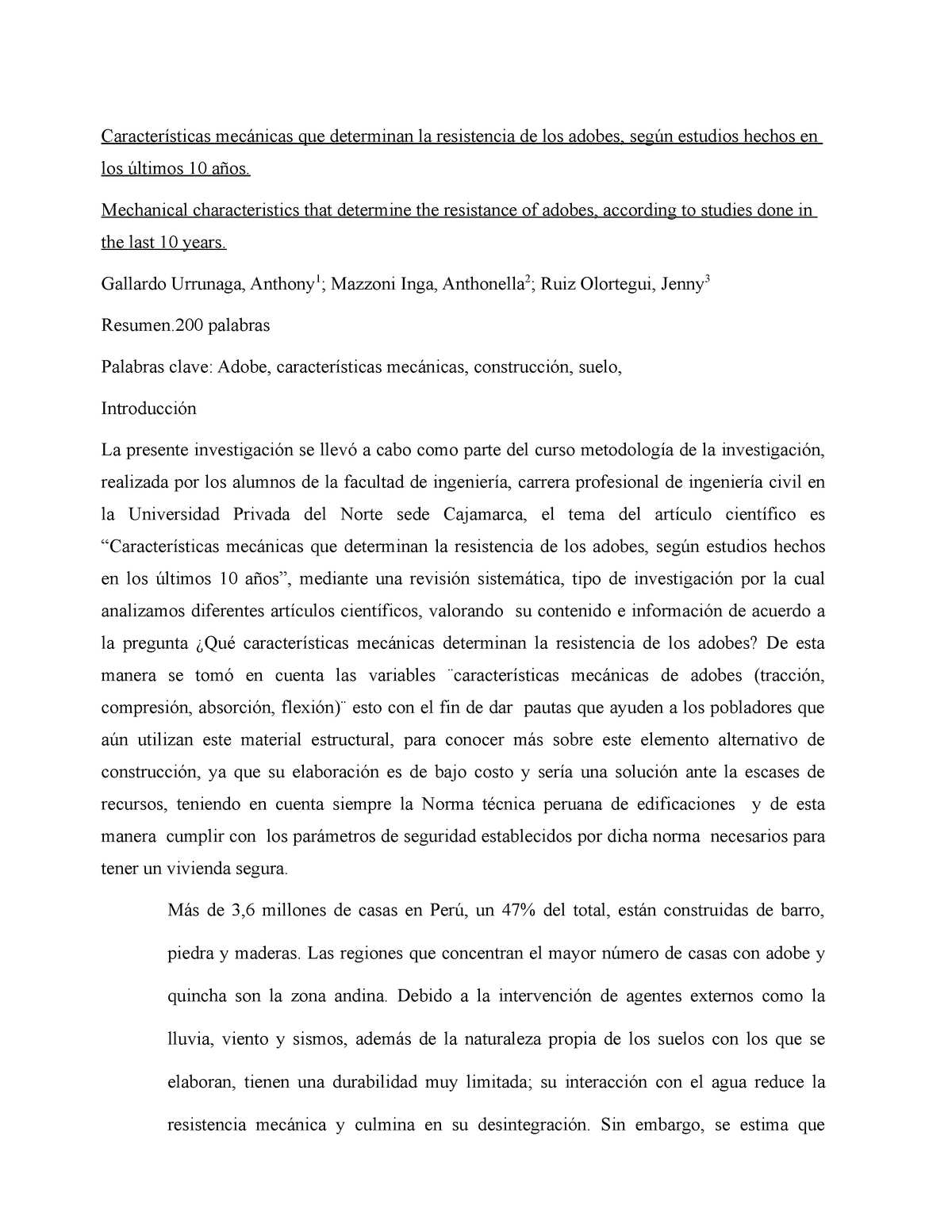 Características mecánicas que determinan la resistencia de los adobes ...