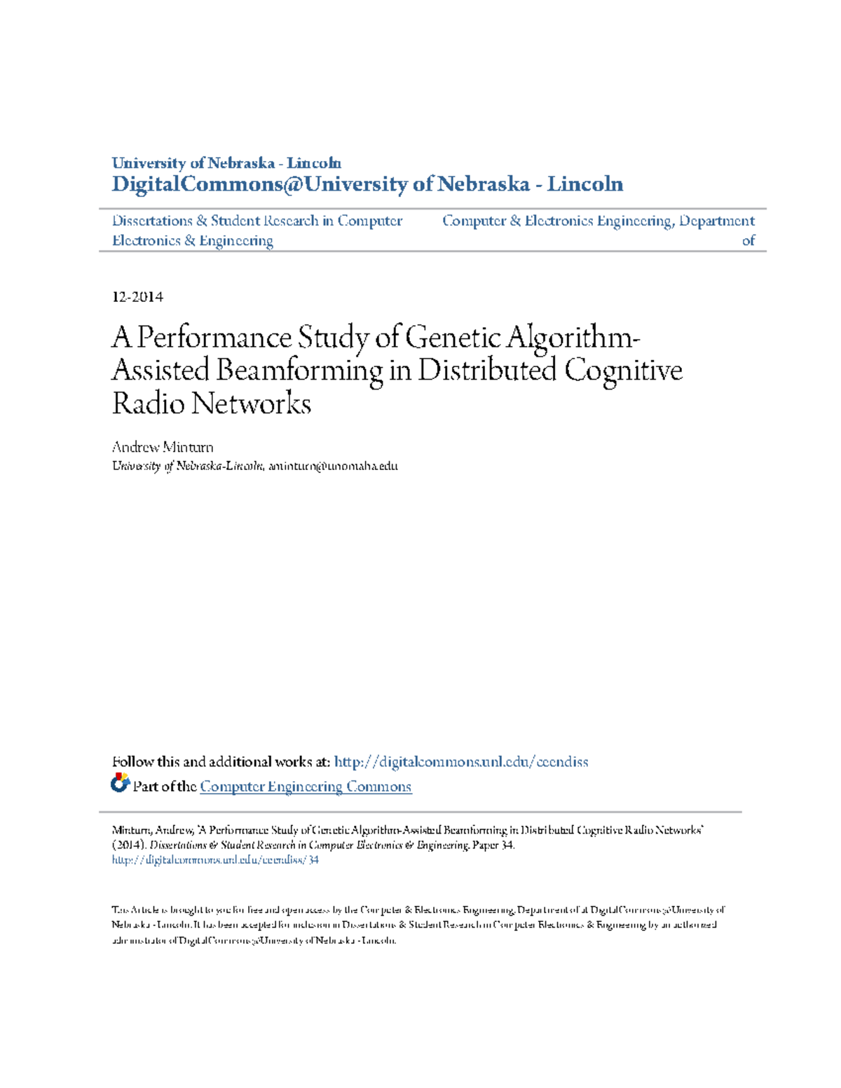 Matlab thesis A Performance Study of Algorithm Assisted Beamforming in Distributed