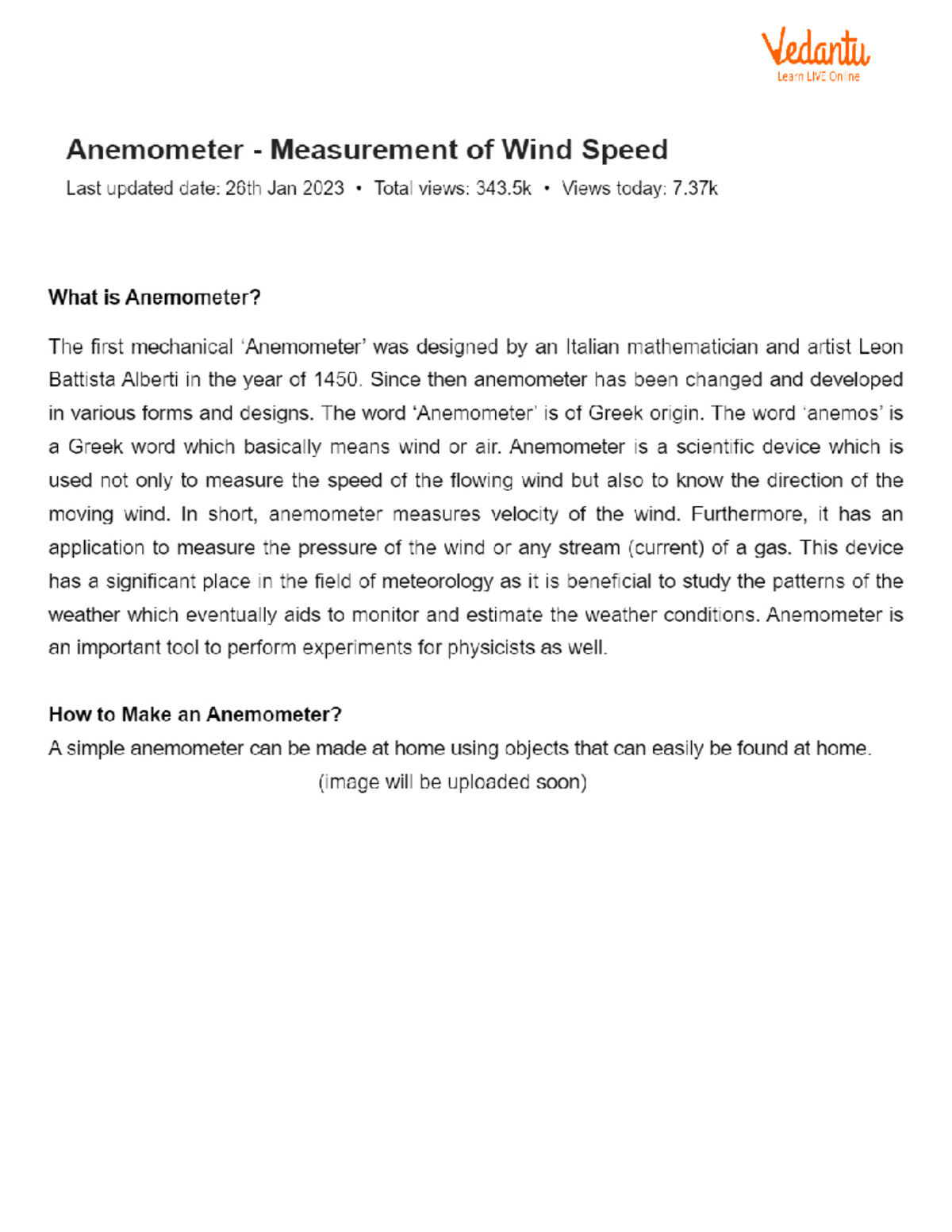 Anemometer Measurement of Wind Speed B.tech CSE Studocu