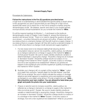 Demand Supply Paper - Demand Supply Paper There will likely be a ...