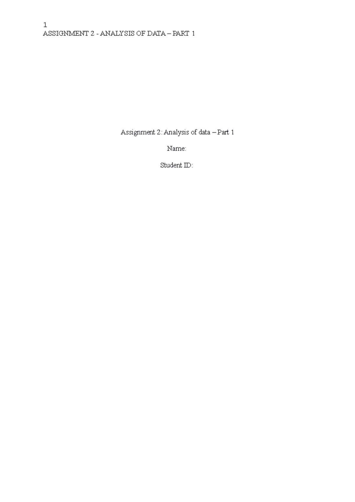 Assignment 2 Part 1 - Includes some lecturer feedback in description ...