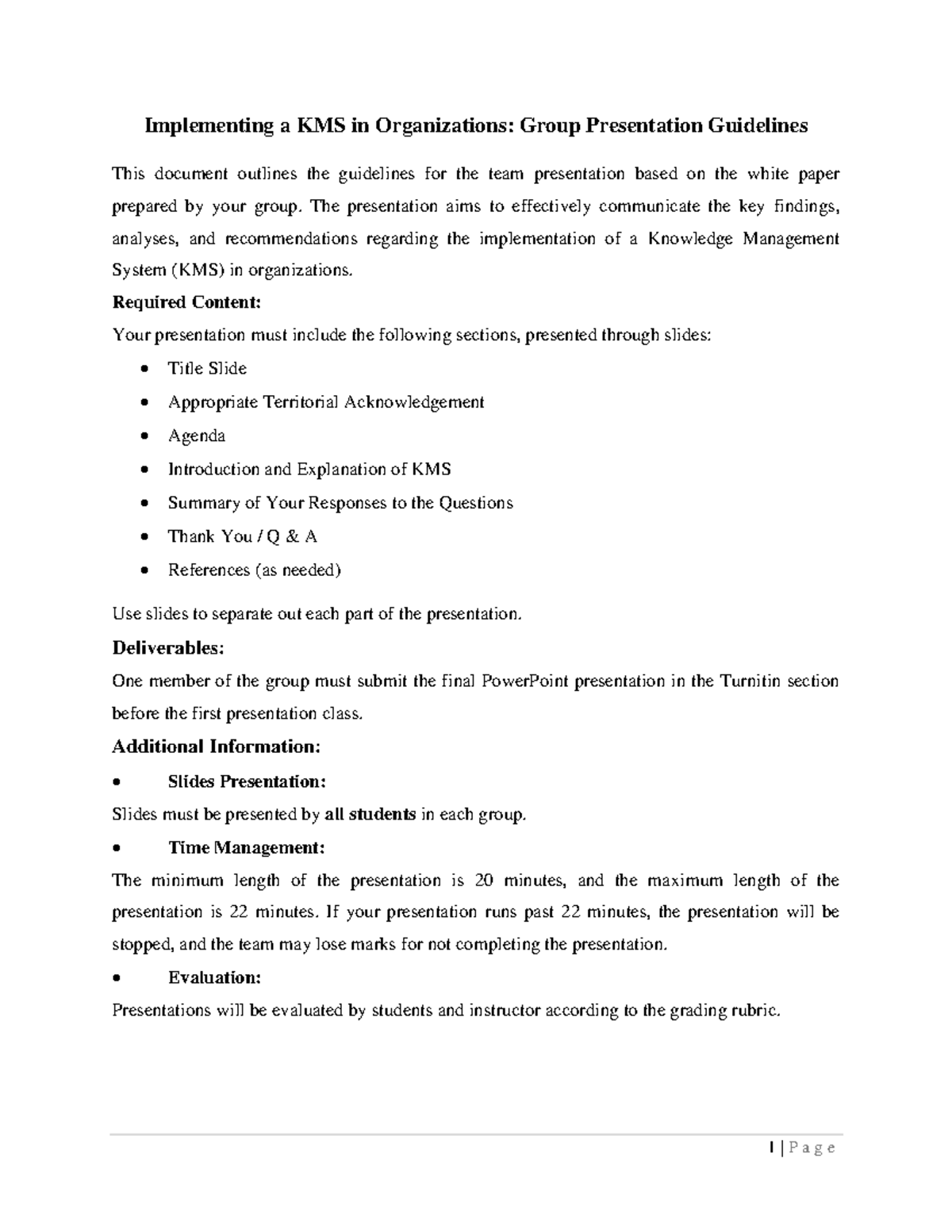 Group Assignment - KMS Whitepaper Presentation - 1 | P a g e ...