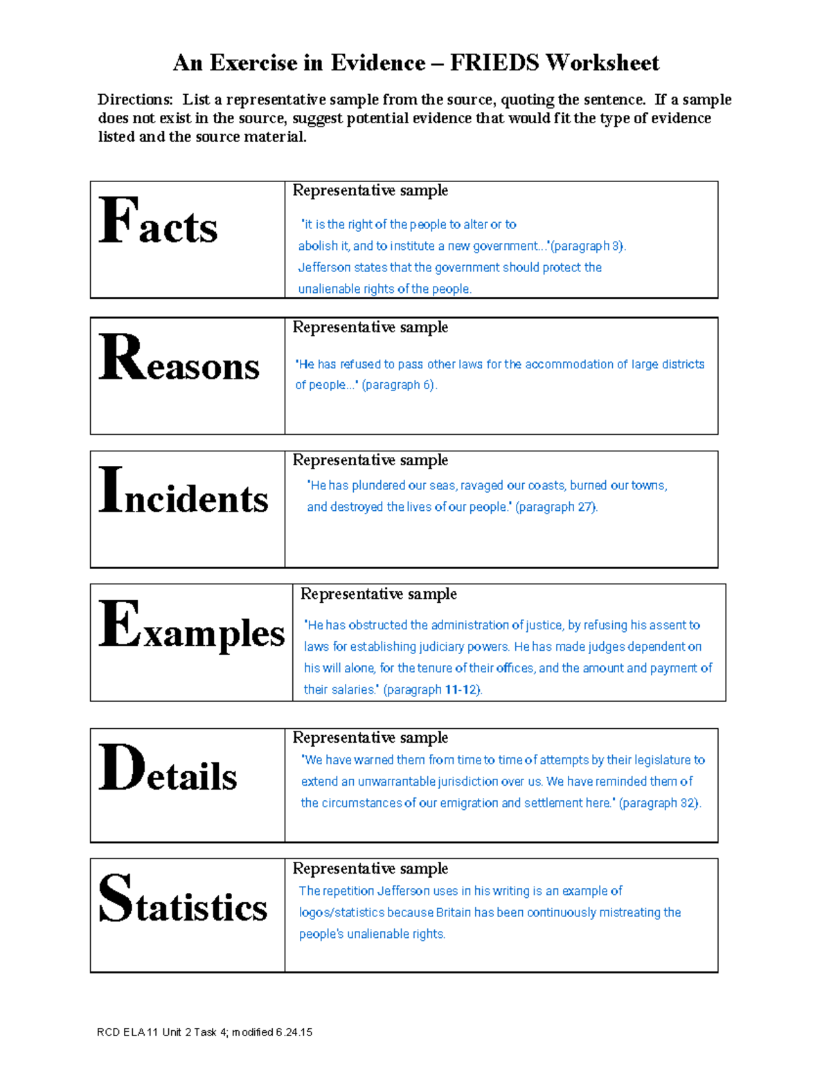 Kami Export - An Exercise in Evidence Worksheet Frieds - An Exercise in ...