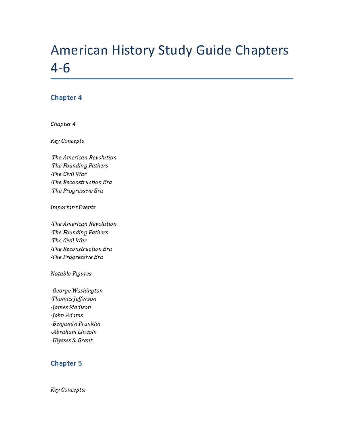 American History Study Guide Chapters 4-6 - American History Study ...