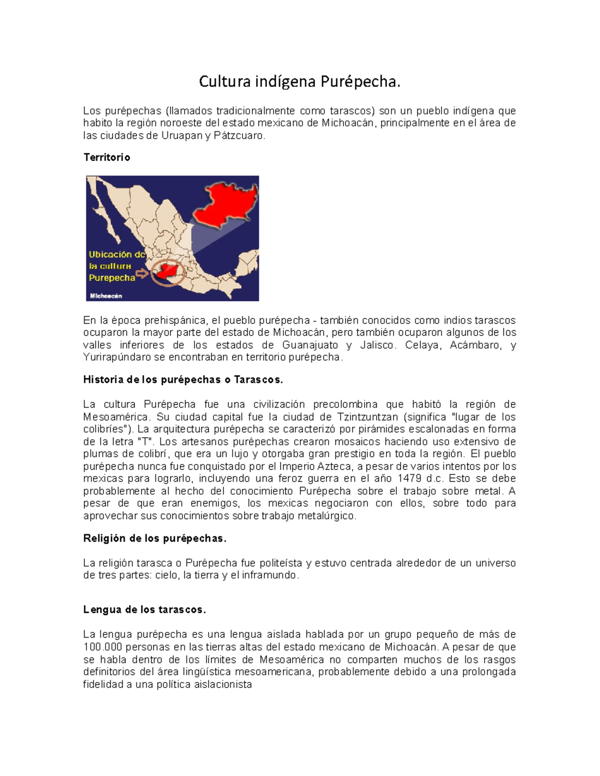 Cultura indígena Purépecha - Los purépechas (llamados tradicionalmente ...