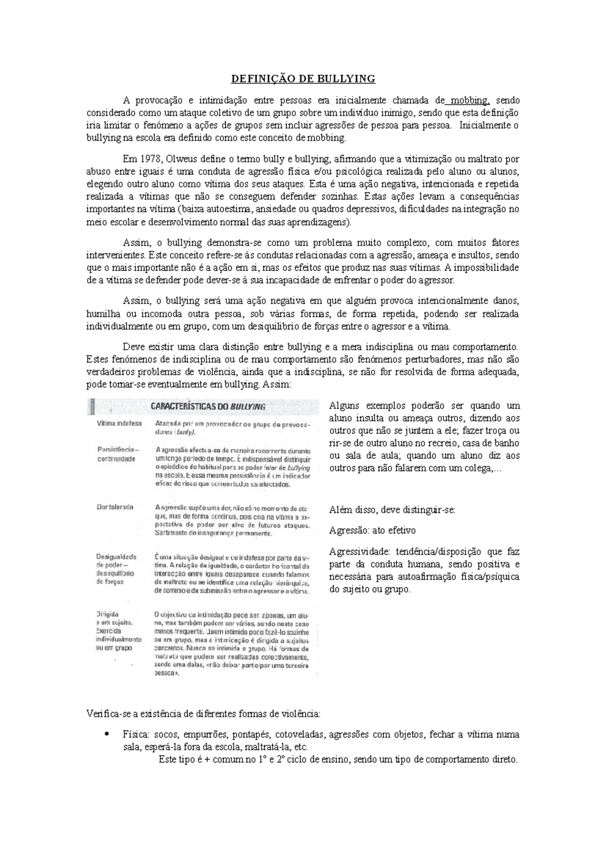 Bullying - Resumo Psicologia Escolar - DEFINIÇÃO DE BULLYING A ...