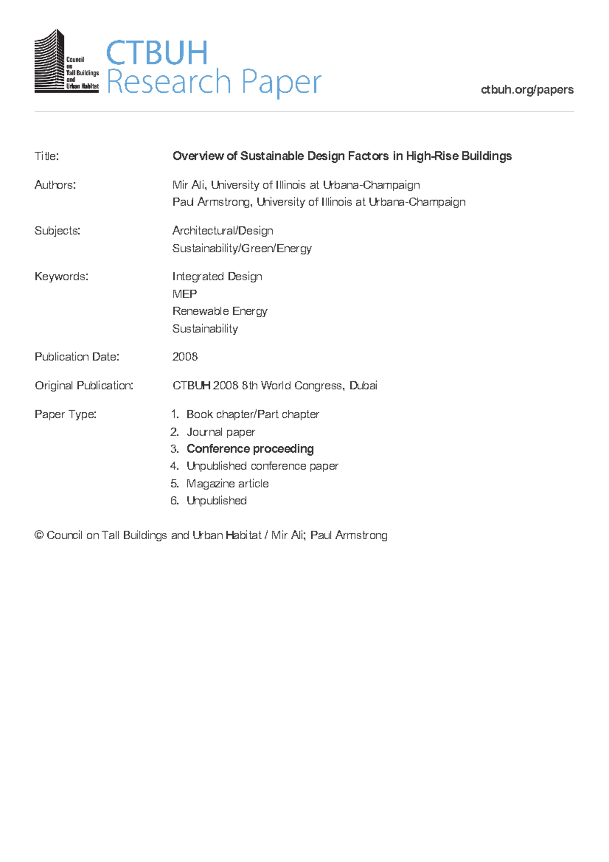 1308 overview of sustainable design factors in high rise buildings ...