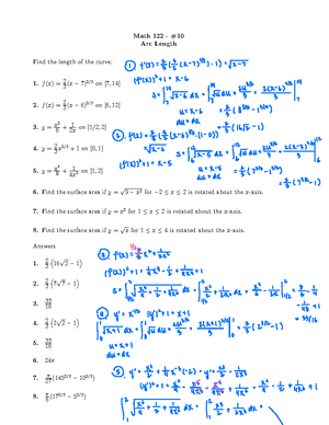 Power Series Practice - MATH 122 - Studocu