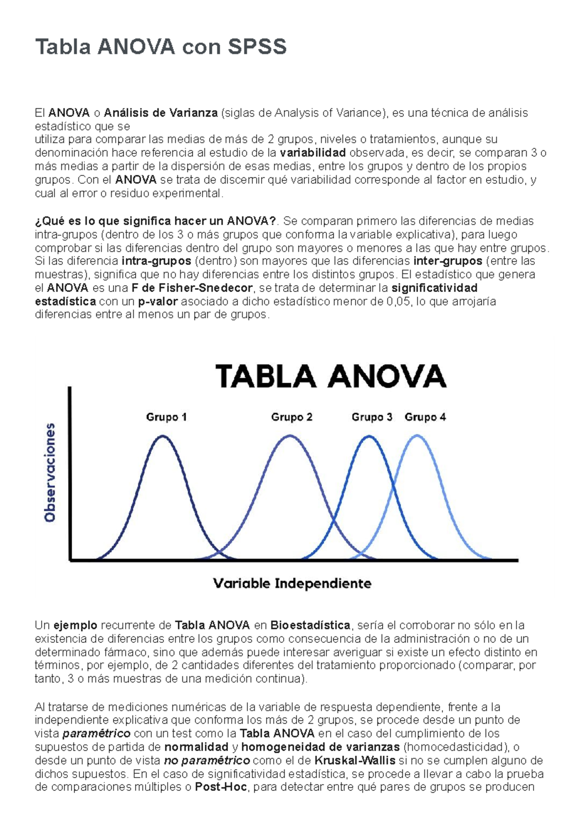 ¿cómo hacer la tabla Anova con SPSS Tabla ANOVA con SPSS El ANOVA o