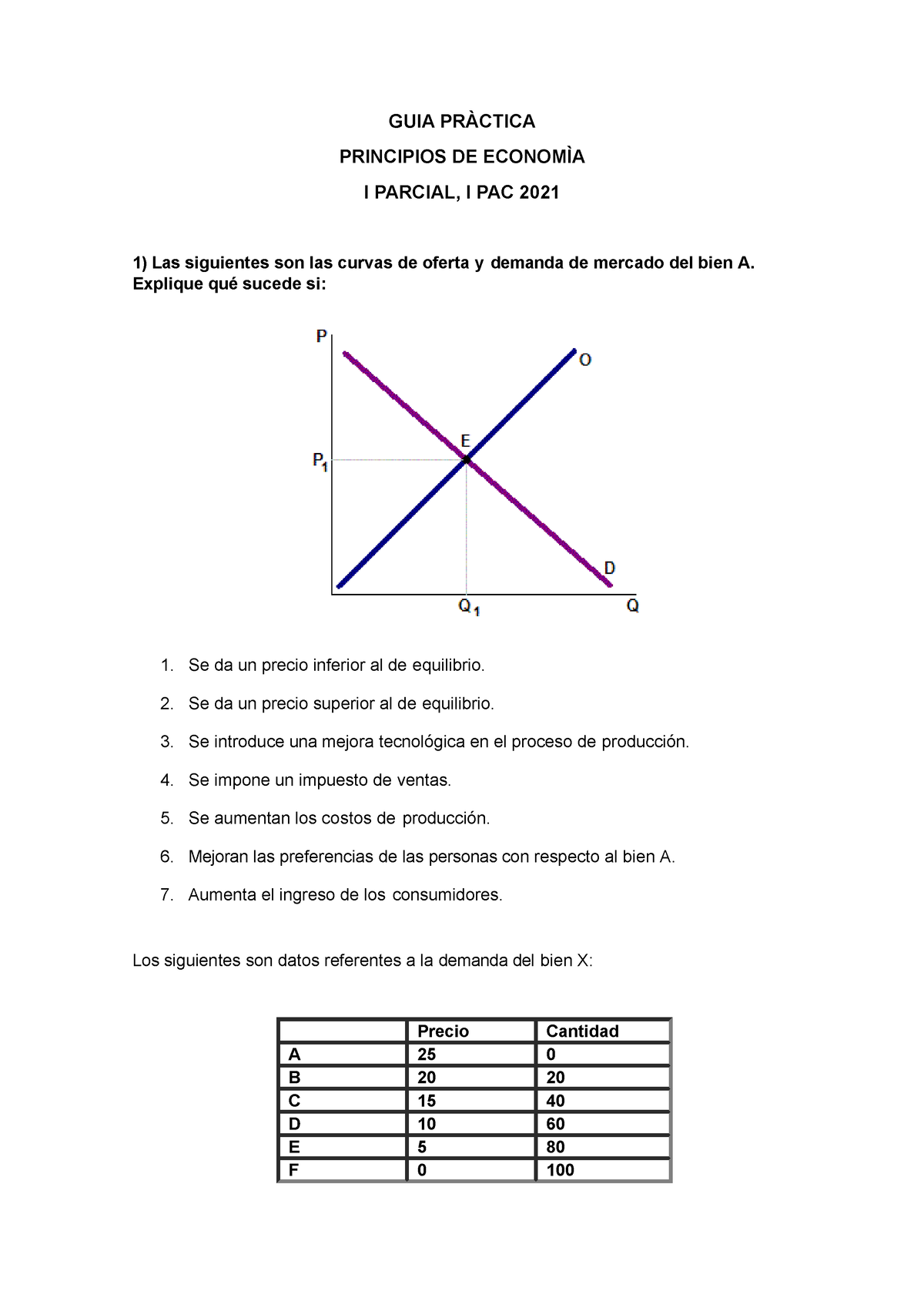 Guía Práctica ejercicios y preguntas a resolver - GUIA PRÀCTICA