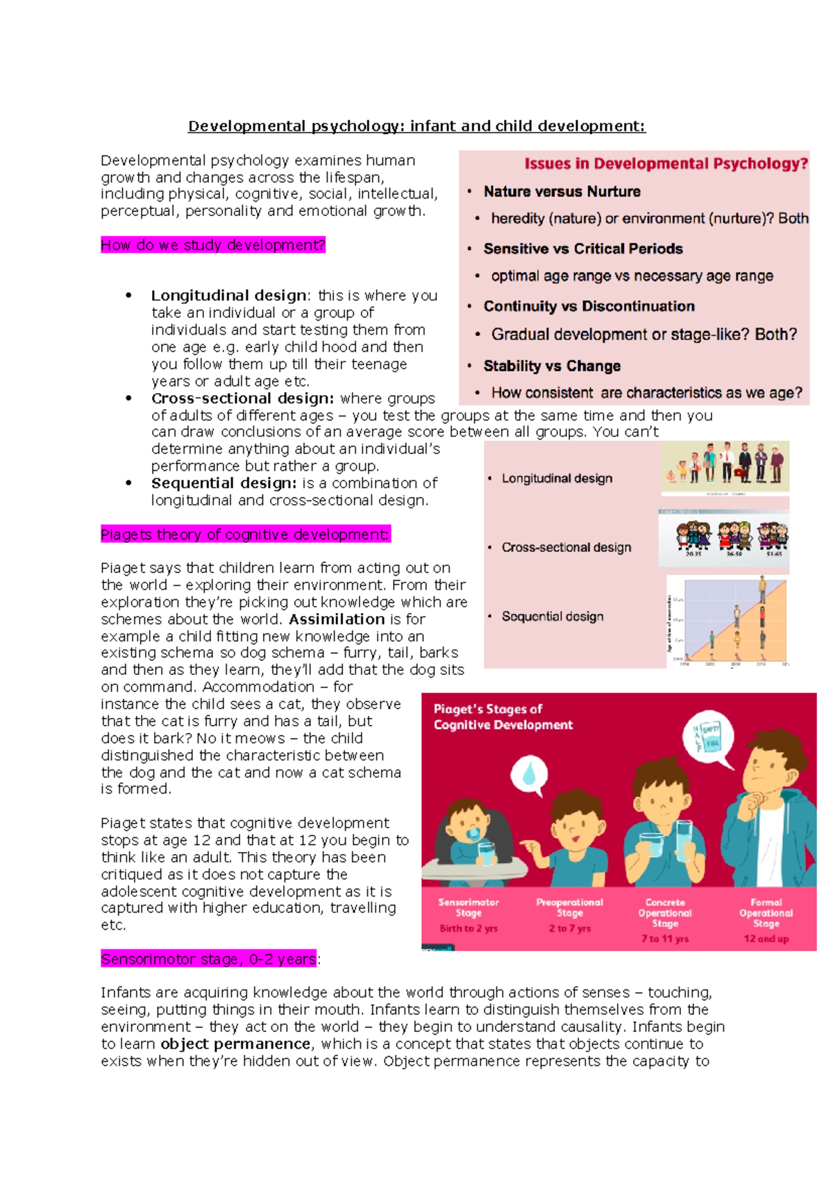 Developmental Psychology - Lecture 7 - Developmental Psychology: Infant ...