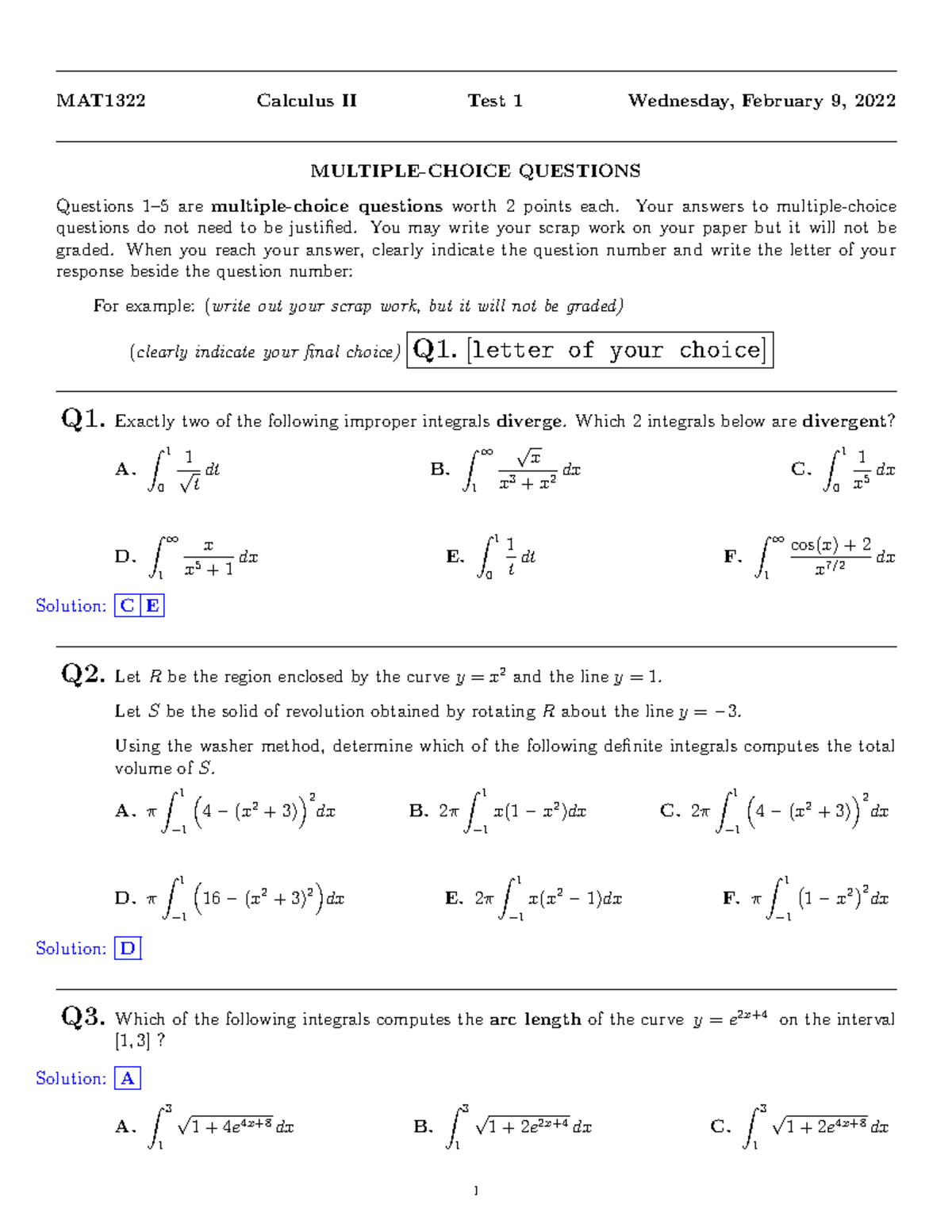 Mat1322 32022 test1 am solutions ver3 - MAT1322 Calculus II Test 1 ...