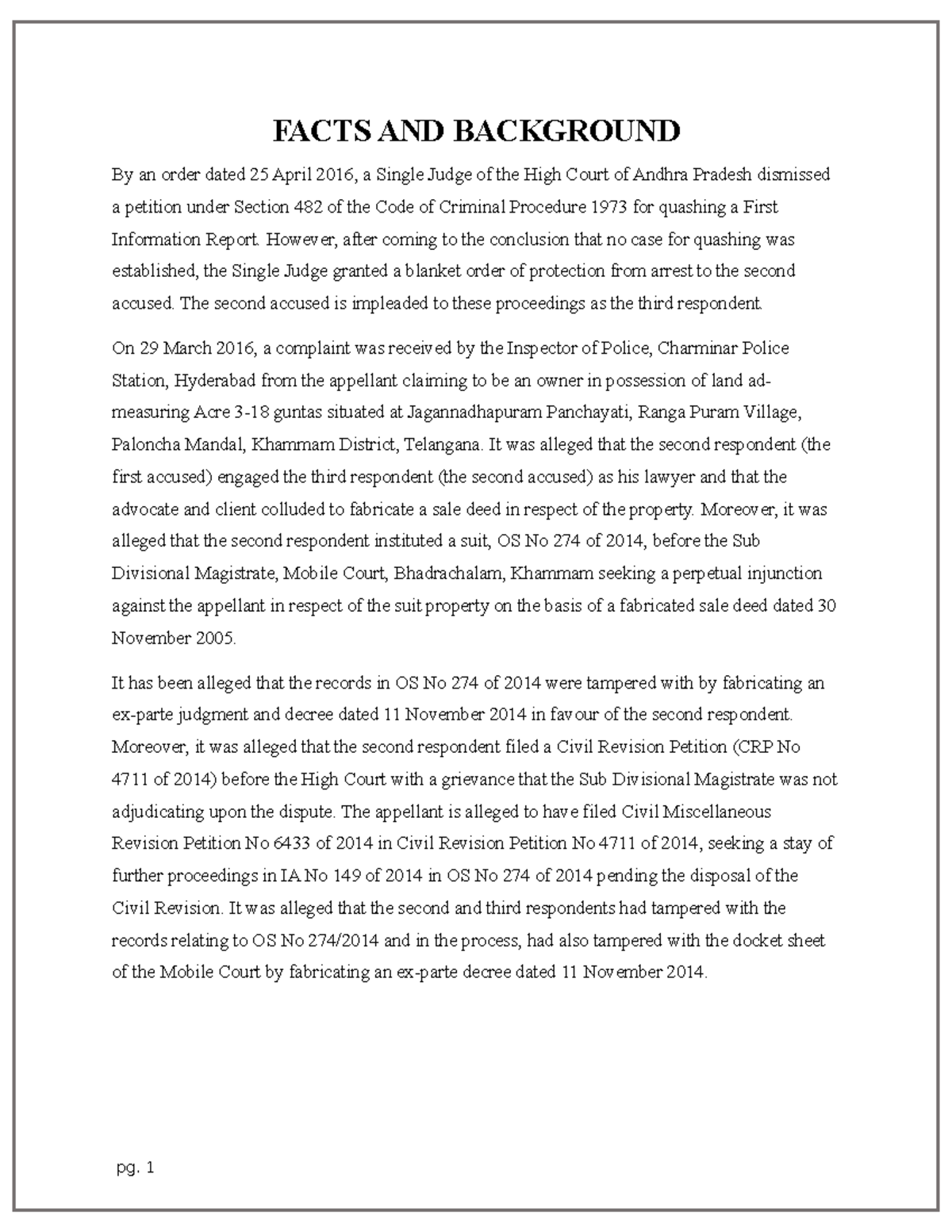 Ravuri Krishna Murthy vs The State Of Telangana on 5 March - FACTS AND ...