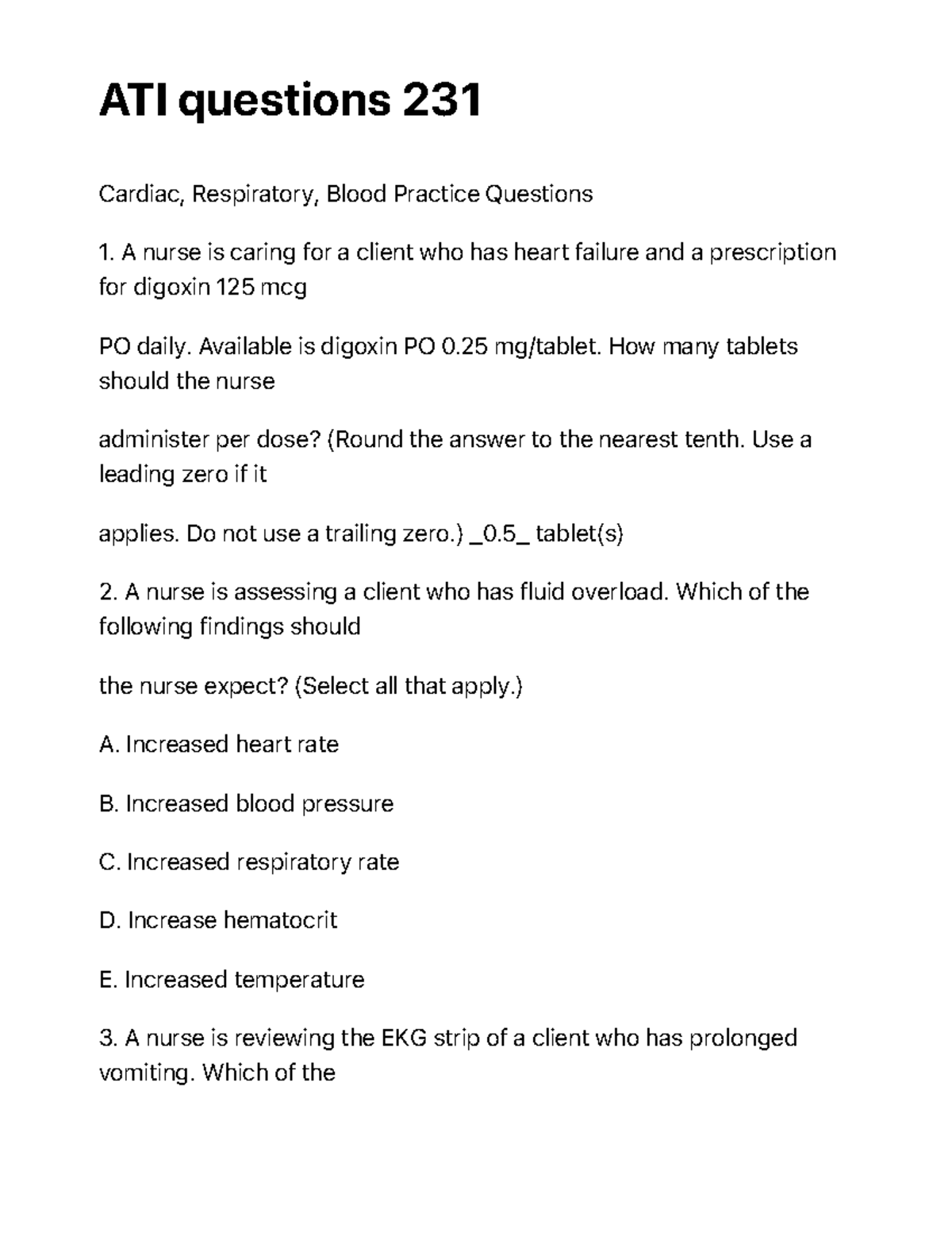 Ati Questions 231 Cardiac Respiratory Blood Practice vrogue.co