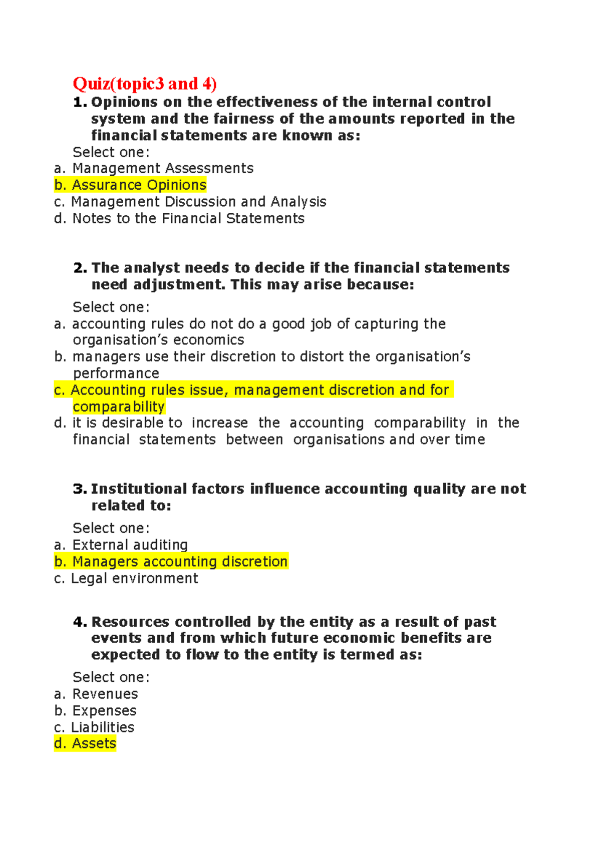Quiz(topic 3 and 4) part1 Quiz(topic3 and 4) 1 on the effectiveness