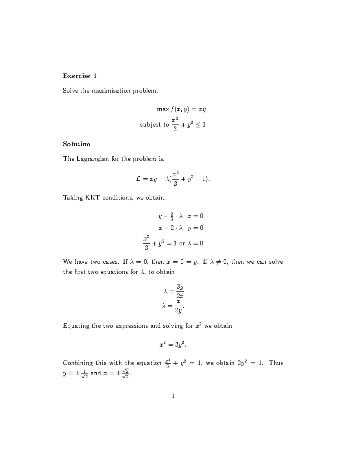 Solution Week 5 - Practice using your notes - Exercise 1 Solve the ...