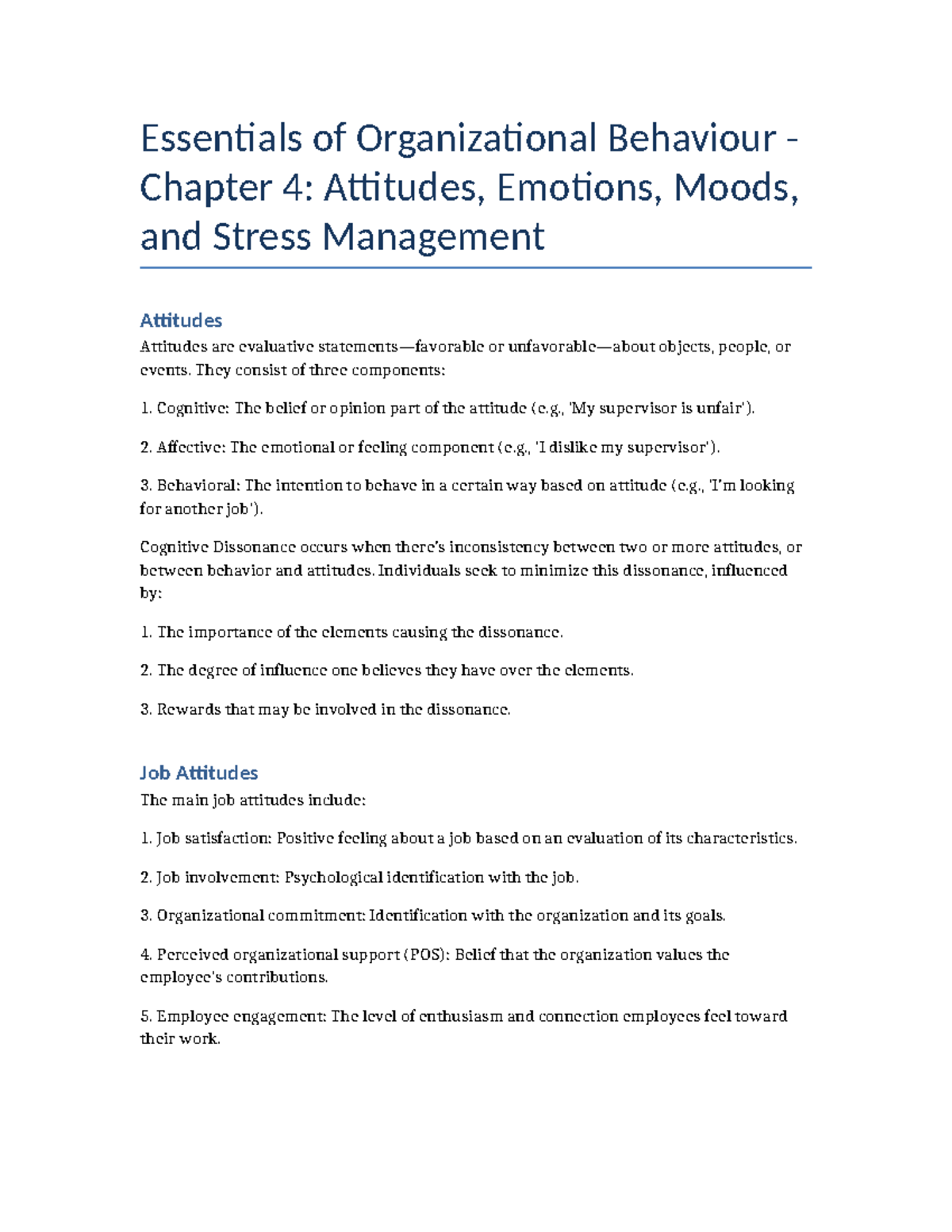 Essentials of Organizational Behaviour Chapter1- 7 Notes - Essentials ...