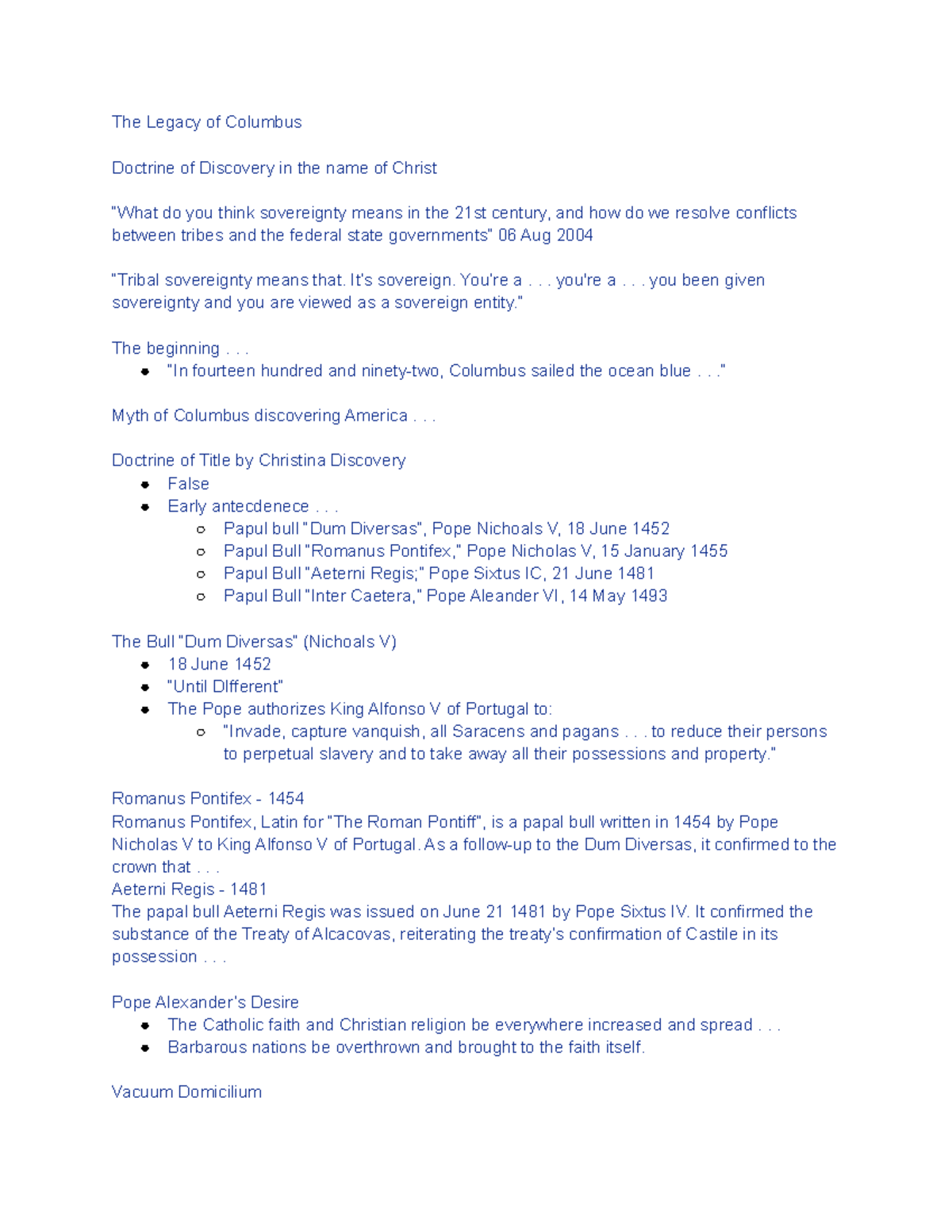 October 3 - Walter Fleming - The Legacy of Columbus Doctrine of ...