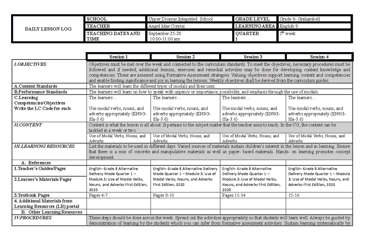 DLL Week 2 Practical Research - DAILY LESSON LOG SCHOOL Upper Dicayas ...