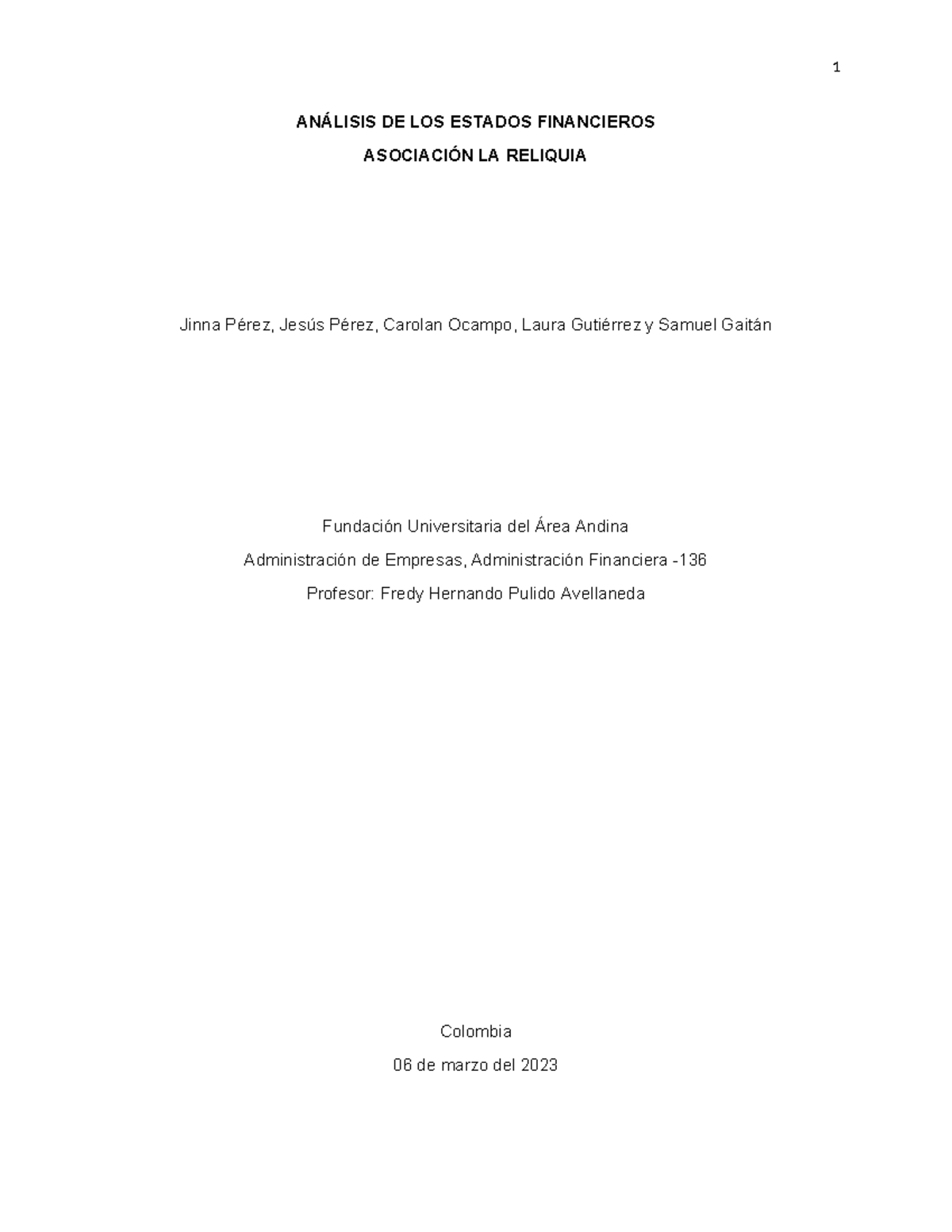 Actividad EJE 2 - Analisis de los estados financieros - ANÁLISIS DE LOS ...