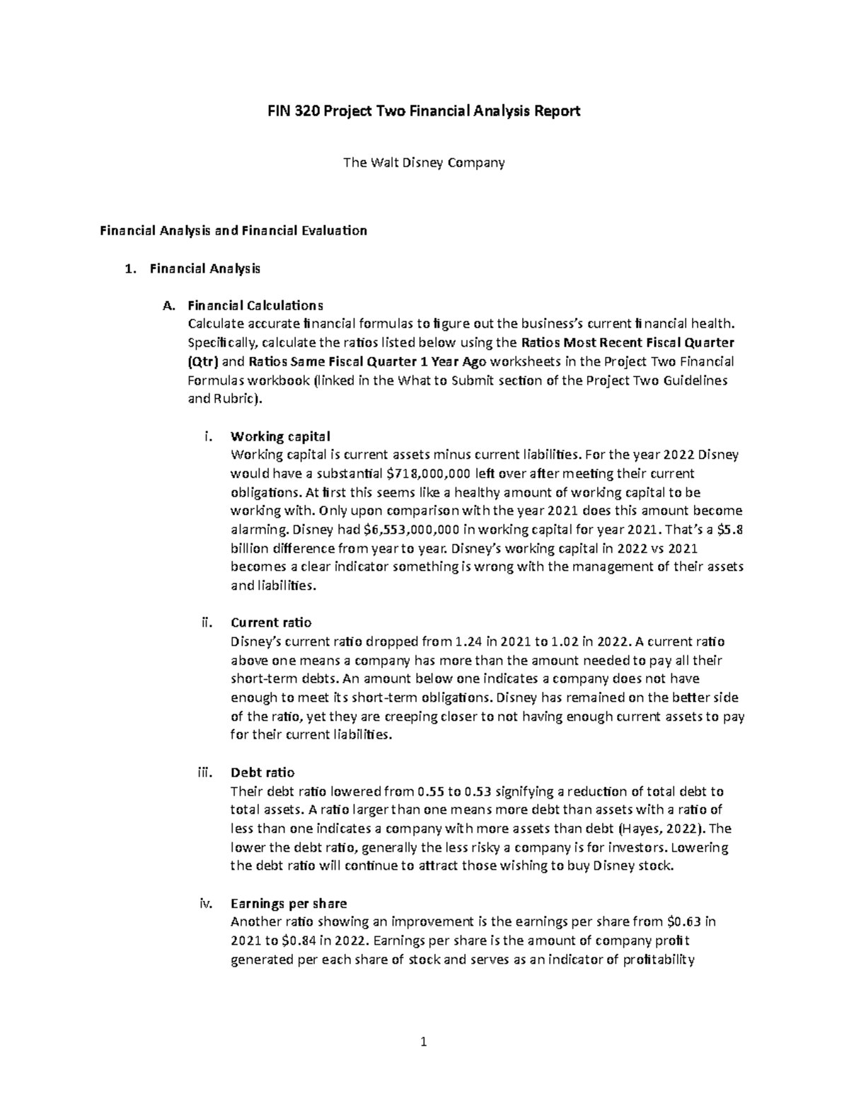 fin-320-project-two-financial-analysis-report-financial-calculations