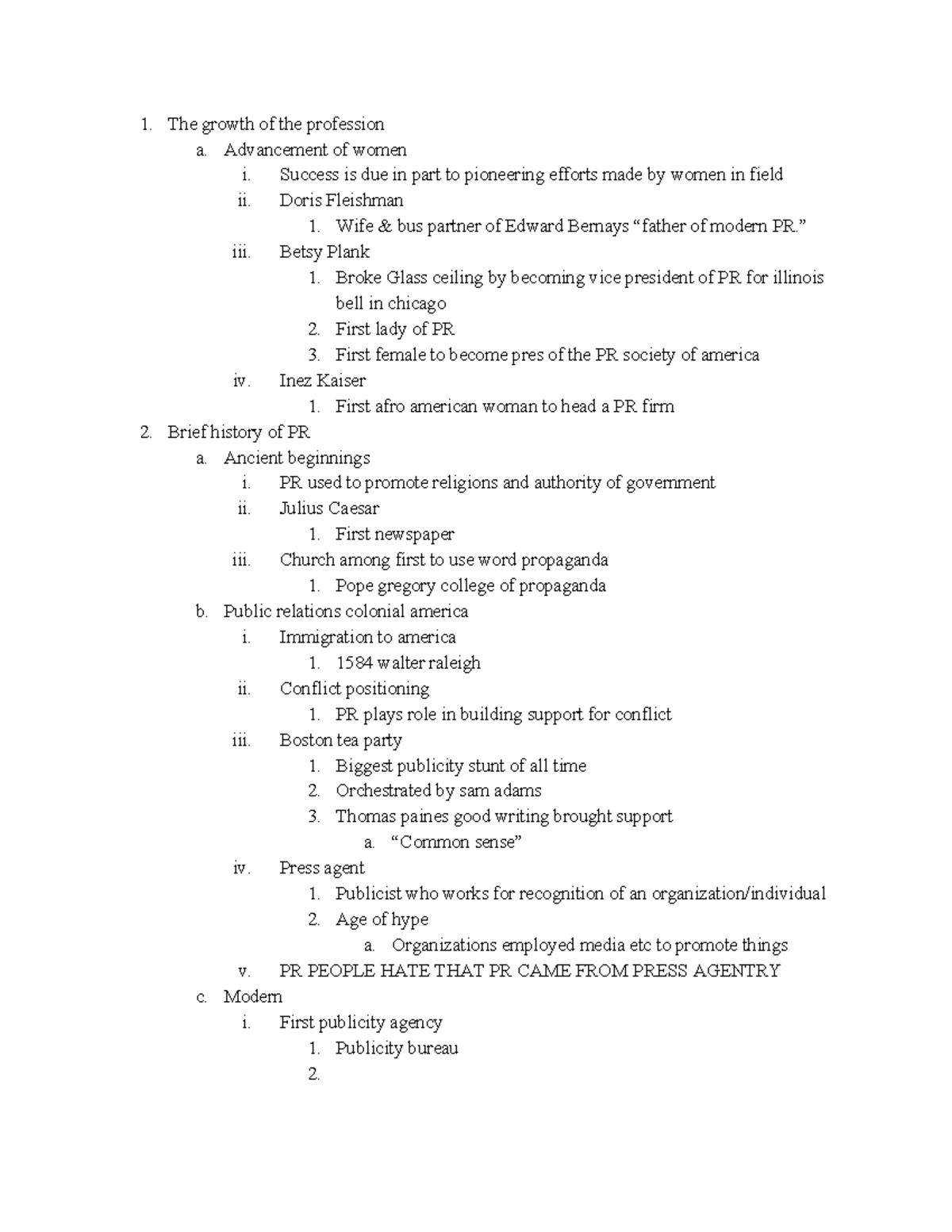 PR Ch 3 - Lecture notes Chapter 3 - The growth of the profession a ...