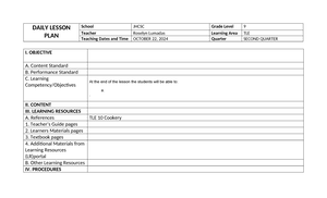 Table OF Contents ( Pates) - COMPETENCY-BASED LEARNING MATERIAL ...