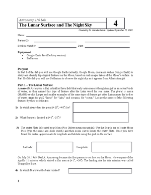 Intro To Astronomy Lab: 1 - Stellarium And The Sky - Astronomy 116 Lab ...