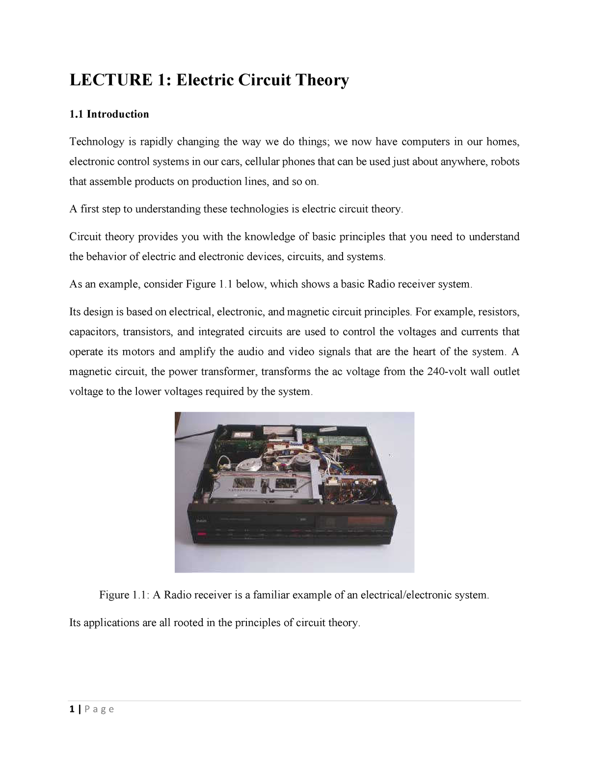 Lecture 1 Electric Circuit Theory BT - LECTURE 1: Electric Circuit ...