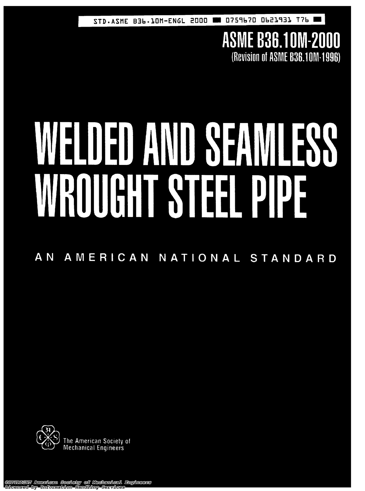 ASME B36.10M (00) - ASME B36.10M (00) - COPYRIGHT American Society of ...