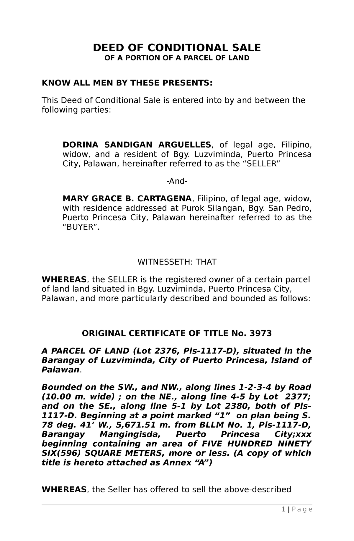 Deed Of Sale Format Philippines Condominium Deed - Gambaran