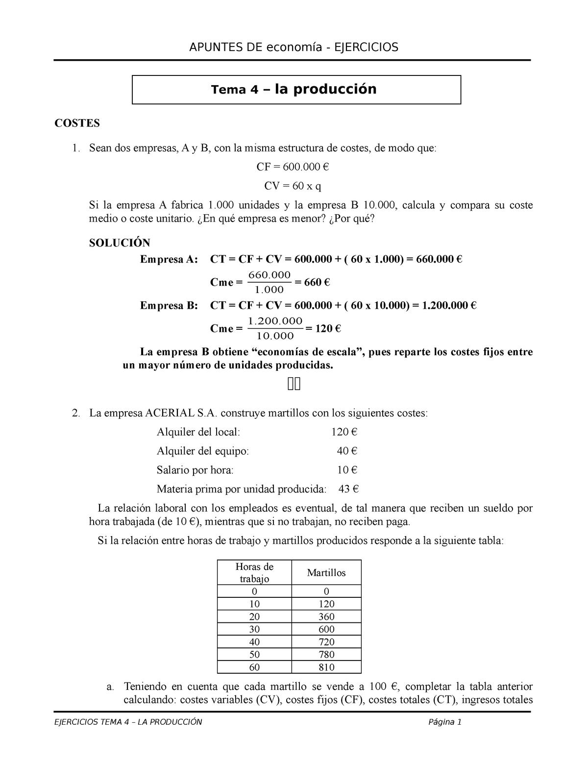 Ejercicios Resueltos Economia 1o Tema 1 Bienes Costo De Oportunidad Images 7054