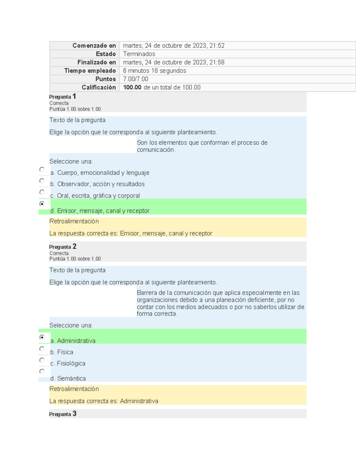 Examen 1 Taller Comunicacion Efectiva - Comenzado en martes, 24 de ...
