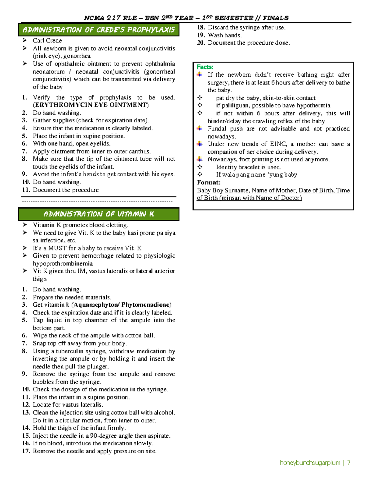 Administration of Crede’s Prophylaxis NCMA 217 RLE BSN 2ND YEAR 1 ST SEMESTER // FINALS